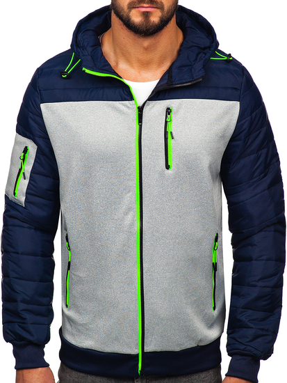 Átmeneti steppelt férfi dzseki gránátkék színben Bolf 8M902