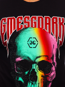 Fekete színű férfi póló applikációkkal Bolf 2352