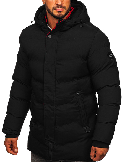Steppelt téli férfi parka dzseki fekete színben Bolf 7330