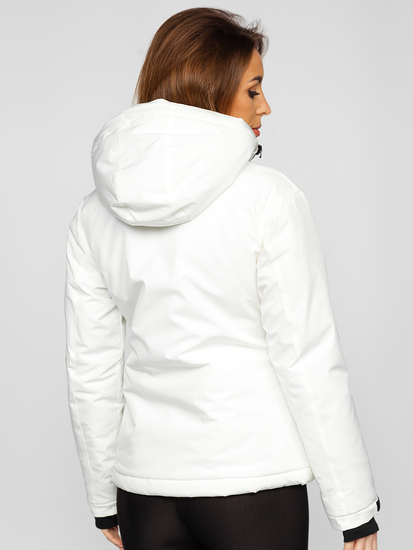 Fehér női sportos téli kabát Bolf HH012A