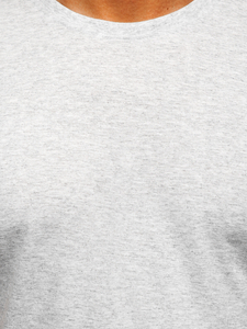 Férfi pamutpóló minta nélkül világos szürke színben Bolf 192397