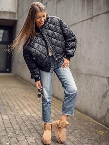 Steppelt női bomberdzseki fekete színben Bolf J9089