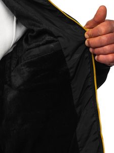 Fekete steppelt férfi téli dzseki Bolf 7270