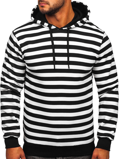 Fehér színű férfi pulcsi nyomattal és kapucnival Bolf 141029