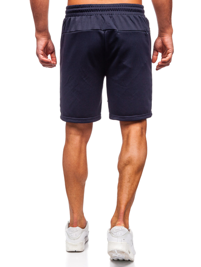Sötétkék pamut rövidnadrág férfi Bolf 17K532
