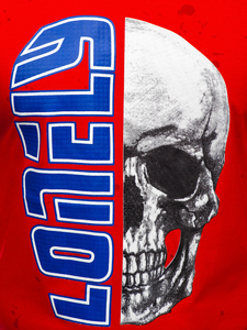 Mintás férfi póló piros színben Bolf Y70001