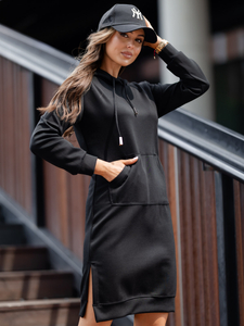 Női sportos ruha kapucnival fekete Bolf 523