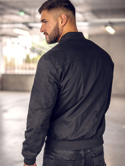 Fekete férfi átmeneti bomberdzseki, kétoldalas Bolf 84M3005A