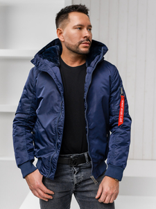 Sötétkék téli férfi kabát Bolf 2120A1