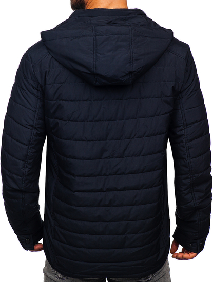 Átmeneti steppelt férfi dzseki gránátkék színben Bolf 22M305