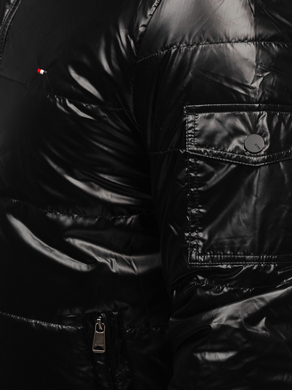 Átmeneti steppelt férfi sportdzseki fekete színben Bolf 2143