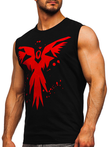 Mintás tank-top fekete színben Bolf 14804