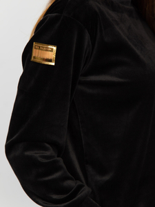 Fekete női bársony melegítő szalaggal Bolf 8129