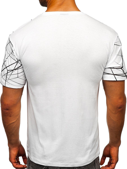 Férfi póló mintával fehér Bolf SS10935