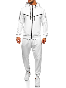 Fehér mintás férfi melegítő kapucnival Bolf 8C8117