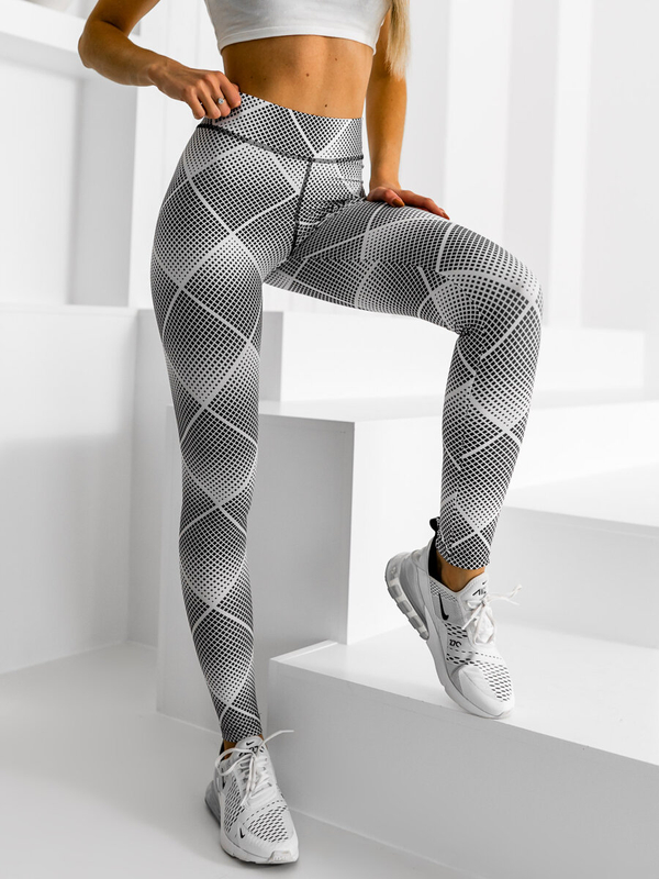 Női leggings fehér-fekete színben Bolf 20967