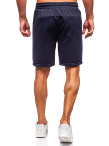 Sötétkék pamut rövidnadrág férfi Bolf 17K532