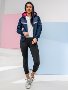 Steppelt átmeneti női dzseki kapucnival gránátkék színben Bolf KSW4012