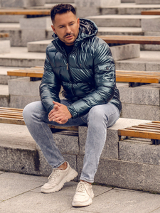 Steppelt férfi téli sportdzseki zöld színben Bolf EX2138