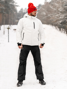 Téli férfi sportdzseki fehér színben Bolf HH011