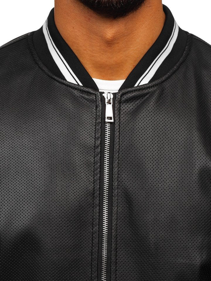 Férfi bőrdzseki fekete Bolf 1132