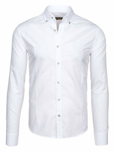 Elegáns hosszú ujjú férfi ing fehér színben Bolf 1703-1