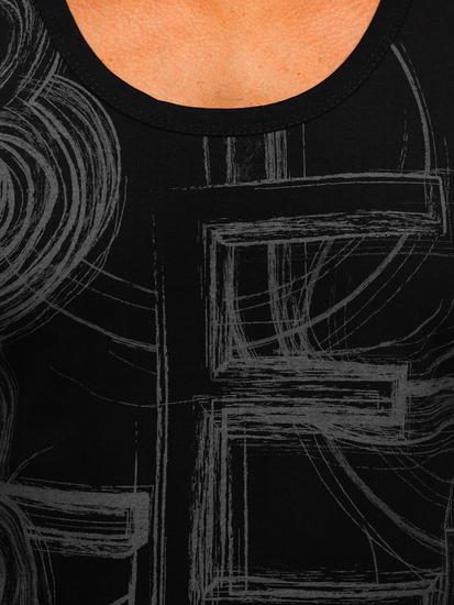 Mintás fekete színű boksz tank-top Bolf 14846
