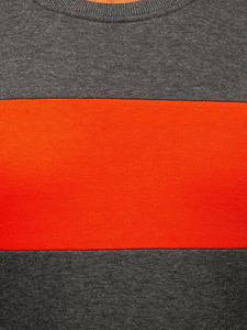 Férfi pulcsi kapucni nélkül grafit-narancssárga Bolf 2021