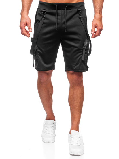 Katonai férfi rövid szabadidőnadrág fekete színben Bolf HS7179