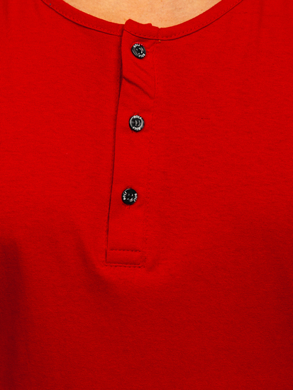 Gombos férfi hosszú ujjú felső piros színben Bolf 1114