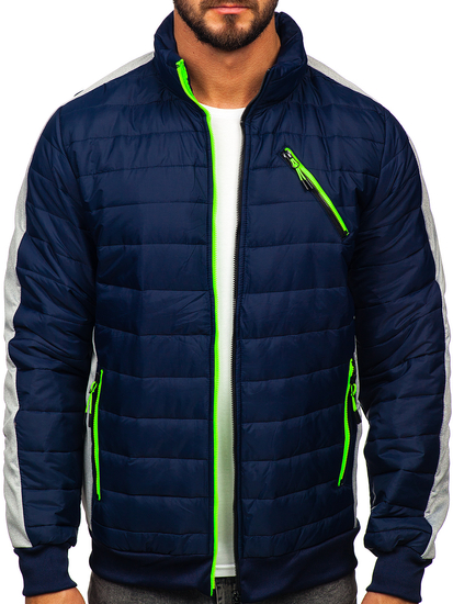 Átmeneti steppelt férfi dzseki gránátkék színben Bolf 8M909