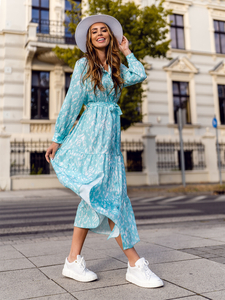 Női ruha mentazöld színben Bolf A468