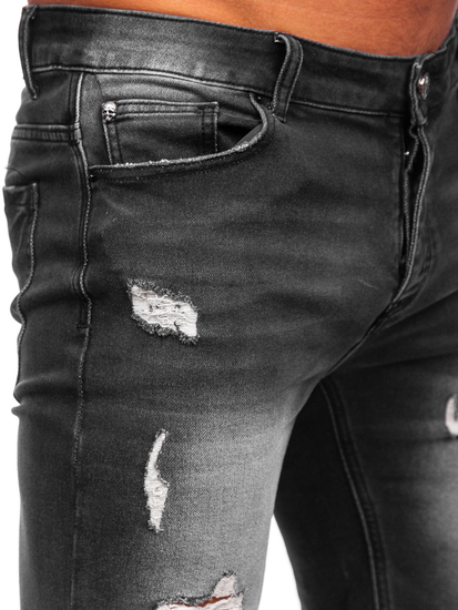 Férfi farmer rövidnadrág fekete színben Bolf MP0061N