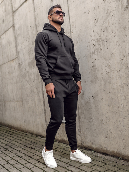 Fekete férfi kétrészes kapucnis melegítő Bolf C10381