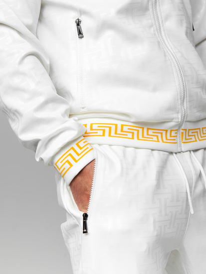 Fehér színű férfi melegítő együttes kapucnival Bolf 3A161