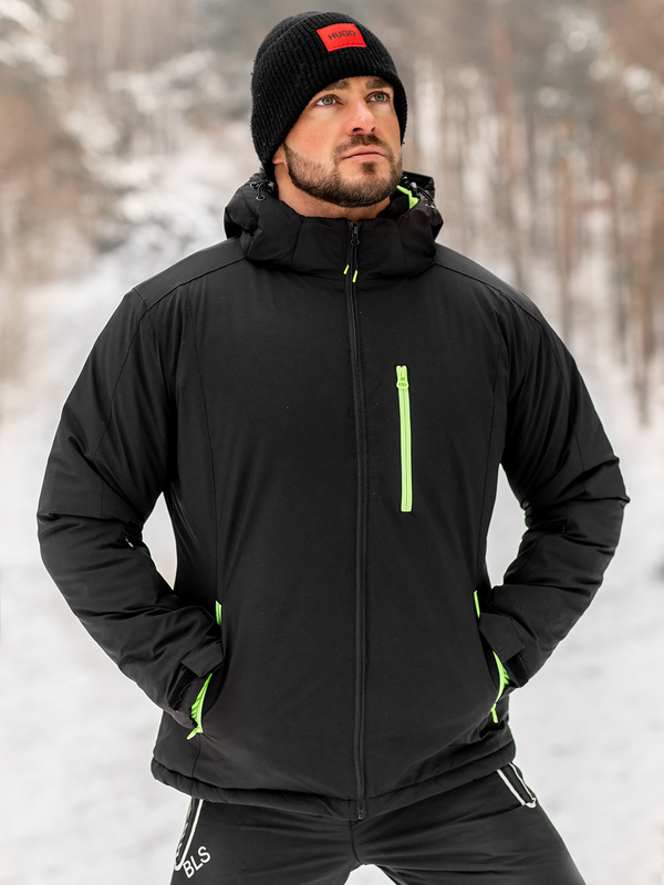 Téli férfi sportdzseki fekete színben Bolf HH011
