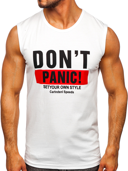 Mintás tank-top fehér színben Bolf 14827