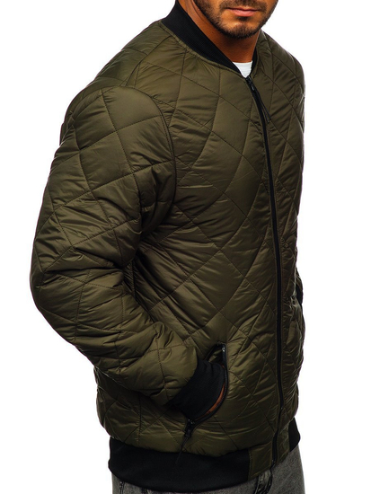 Átmeneti steppelt férfi bomber dzseki khaki Bolf MY-01