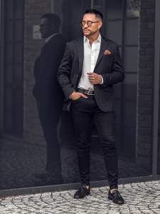 Fekete férfi alkalmi zakó Bolf 24401