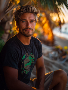 Férfi pamut nyomtatott póló Fekete Bolf 192379A2