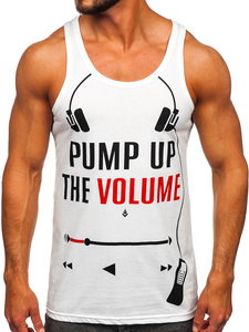 Mintás tank-top fehér színben Bolf 14835