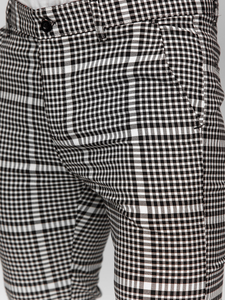 Fekete-fehér férfi kockás elegáns szövetnadrág Bolf 184147