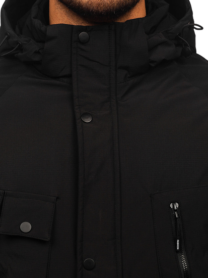 Fekete férfi télikabát Bolf 25M9806