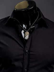 Férfi elegáns hosszú ujjú ing Fekete Bolf 1703A