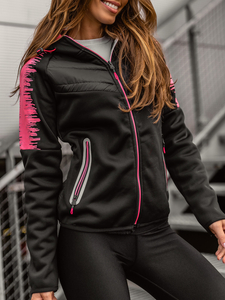 Steppelt átmeneti női dzseki kapucnival fekete színben Bolf KSW4007A