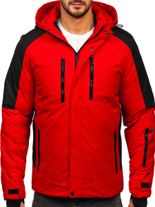 Piros téli férfi kabát Bolf 91M9902