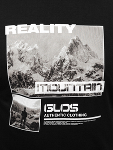 Fekete pamut férfi póló mintával Bolf MPO3461