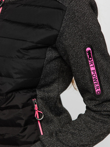 Fekete steppelt kapucnis női átmeneti kabát Bolf KSW4001A1