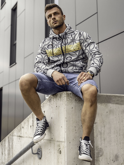 Szürke nyitható férfi pulcsi kapucnival Bolf 27B8123A