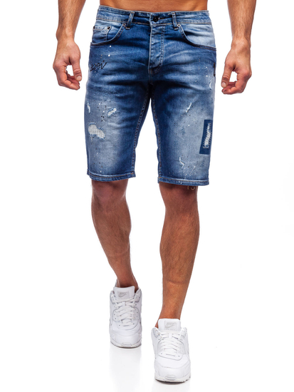 Férfi farmer rövidnadrág gránátkék színben Bolf R3007